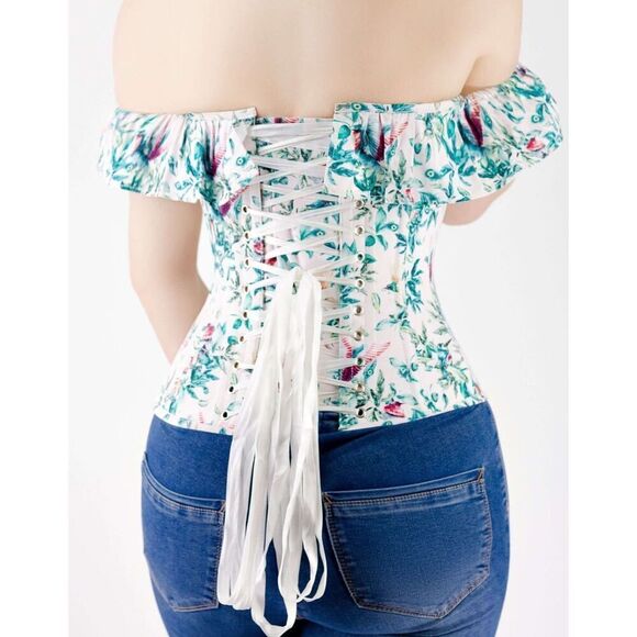 Corset story size 4 US Birds of paradise cold shoulder corset top - NWT - Picture 3 of 16